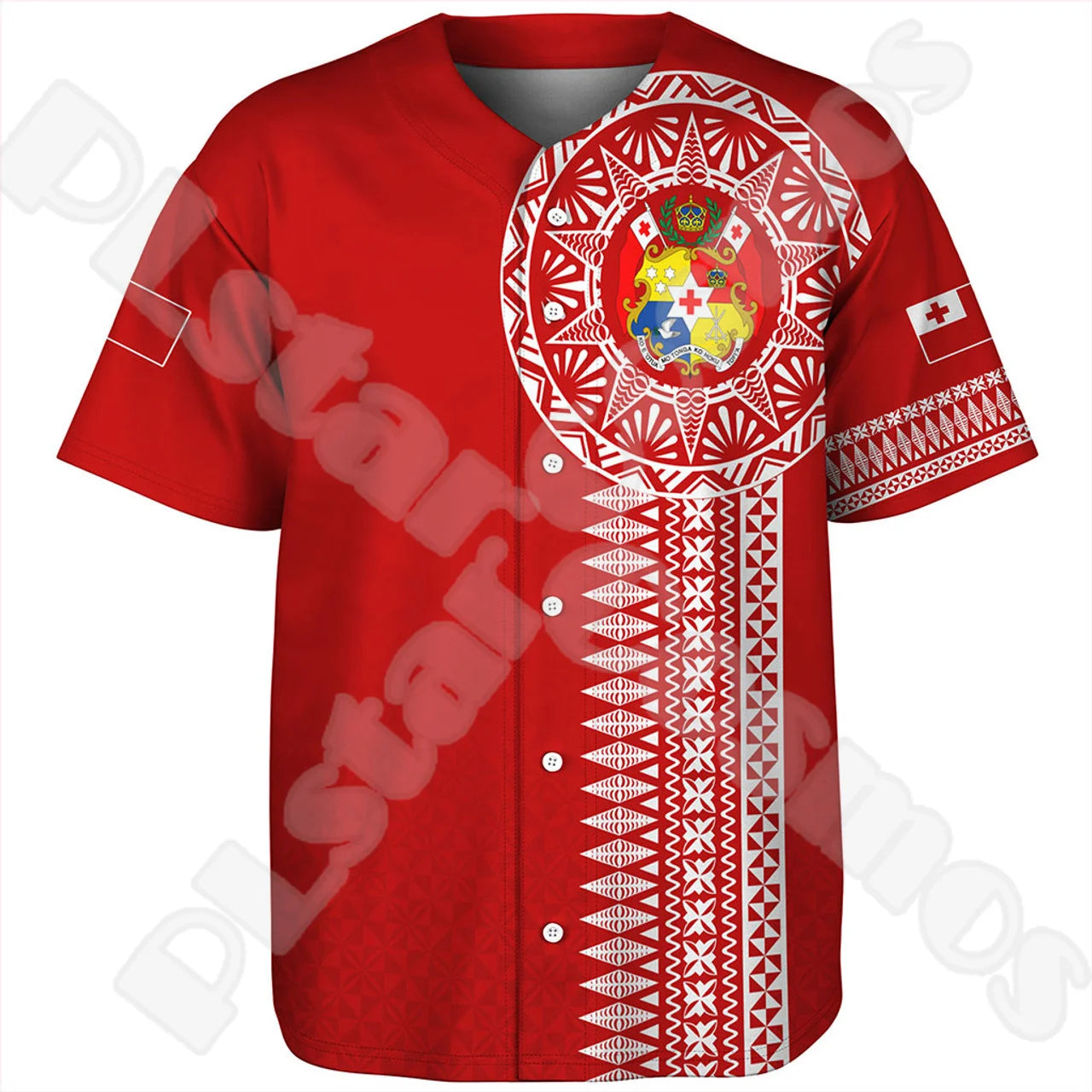 Custom Name Country Tonga Polynesia Islands Flag Tattoo Retro 3DPrint Summer Harajuku Short Sleeves Baseball Shirts Jersey X1