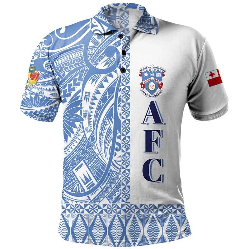 Polynesian Tonga Pattern Polo Shirt Men Women Hawaiian 3D Printed T Shirts Casual Loose Button Tees Summer Street Short Sleeves