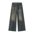New Men's Baggy Straight Leg Wide Leg Jeans Male Fashion Vintage Wash Casual Denim Pants Youth Popular Brand Streetwear Trousers