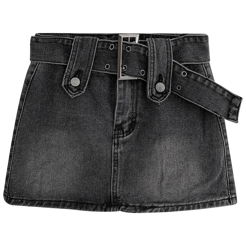 ReddaChic Acubi Fashion Denim Mini Skirt Women Punk Grunge Low Rise Liner Shorts Bodycon Jean Skorts Gyaru Y2k E-girl Streetwear