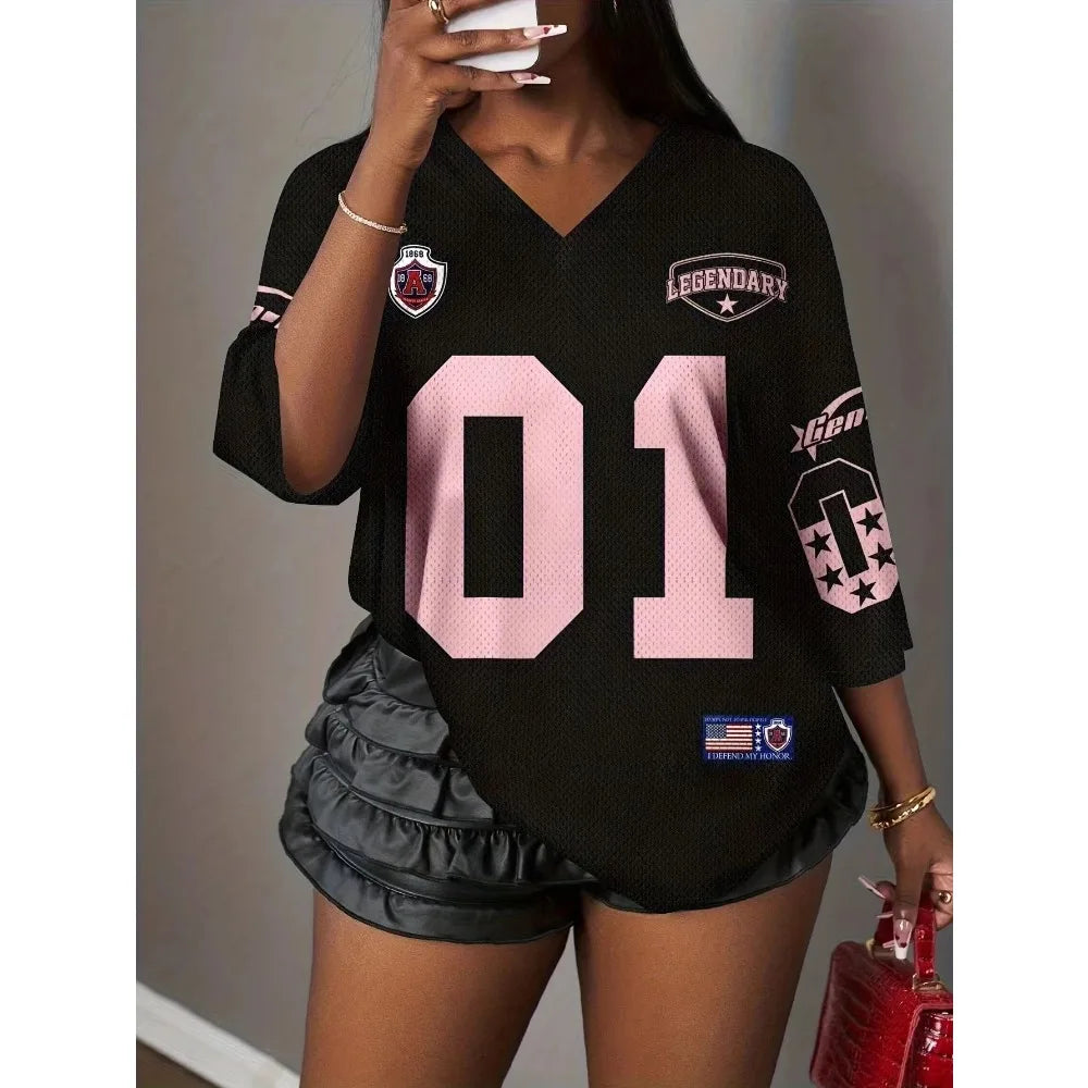 Women Men's Quick Dry Breathable Short Sleeve Brazil Style Team Retro Football Jersey Thin Stripe V‑Neck Loose Sports T‑Shirt