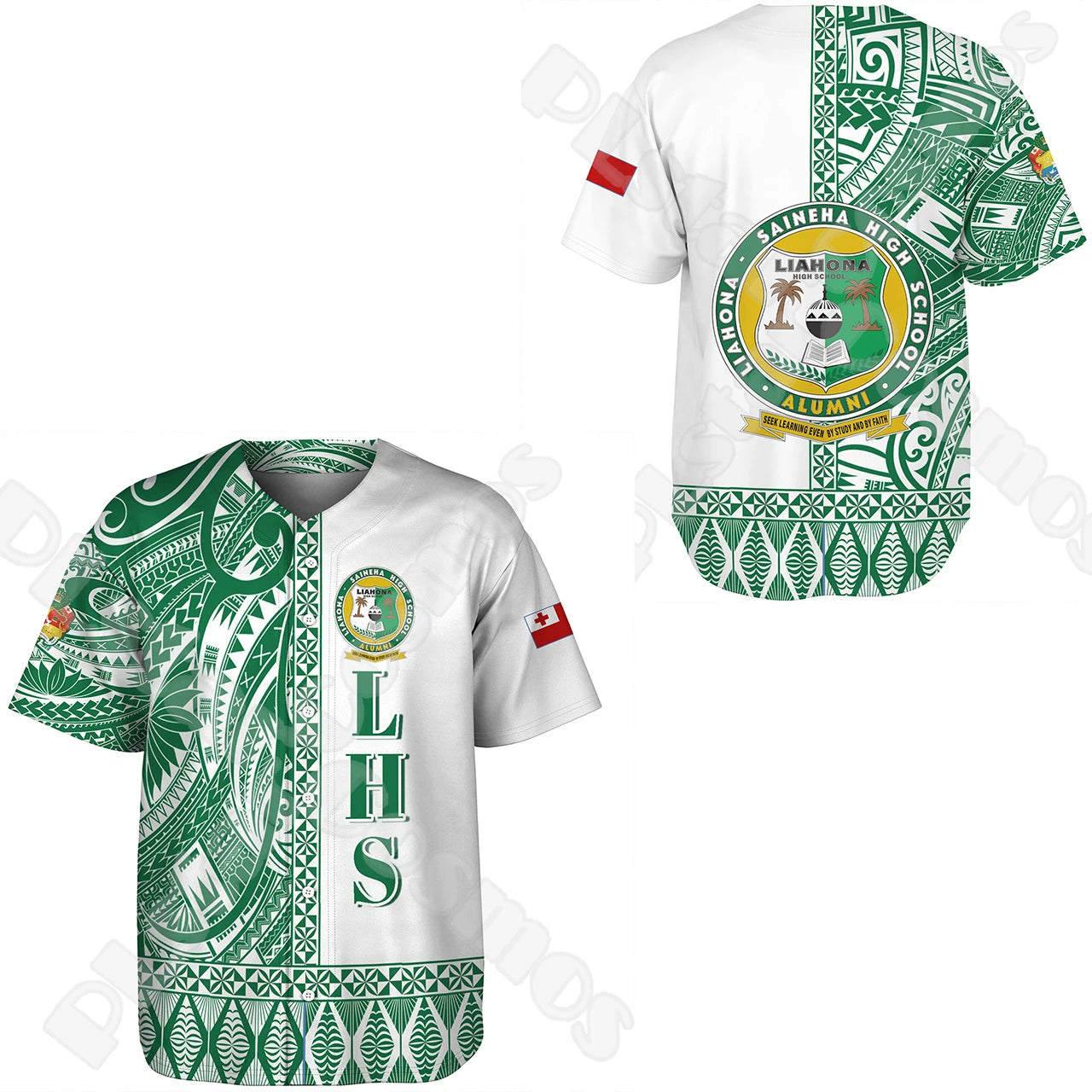 Custom Name Country Tonga Polynesia Islands Flag Tattoo Retro 3DPrint Summer Harajuku Short Sleeves Baseball Shirts Jersey X1
