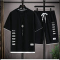 Summer Hot Selling Men's Sports Set JORDAN Printed Casual T-Shirt + Shorts Two-Piece Running Set Breathable and Comfortable