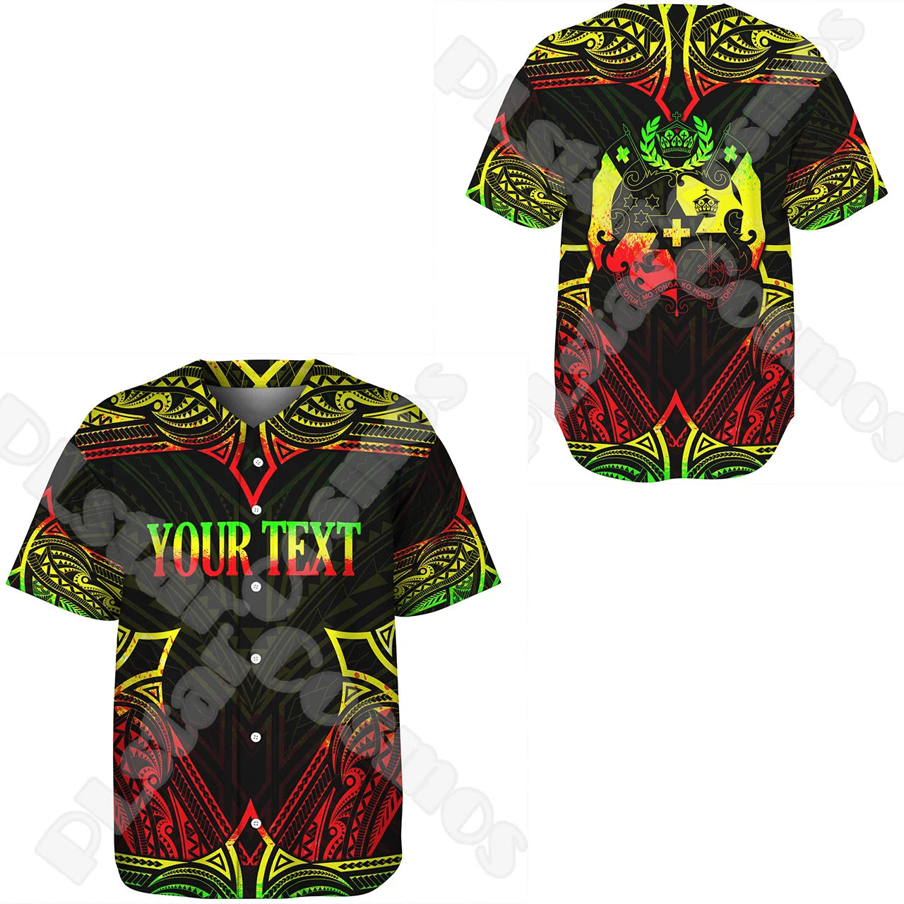 Custom Name Country Tonga Polynesia Islands Flag Tattoo Retro 3DPrint Summer Harajuku Short Sleeves Baseball Shirts Jersey X1