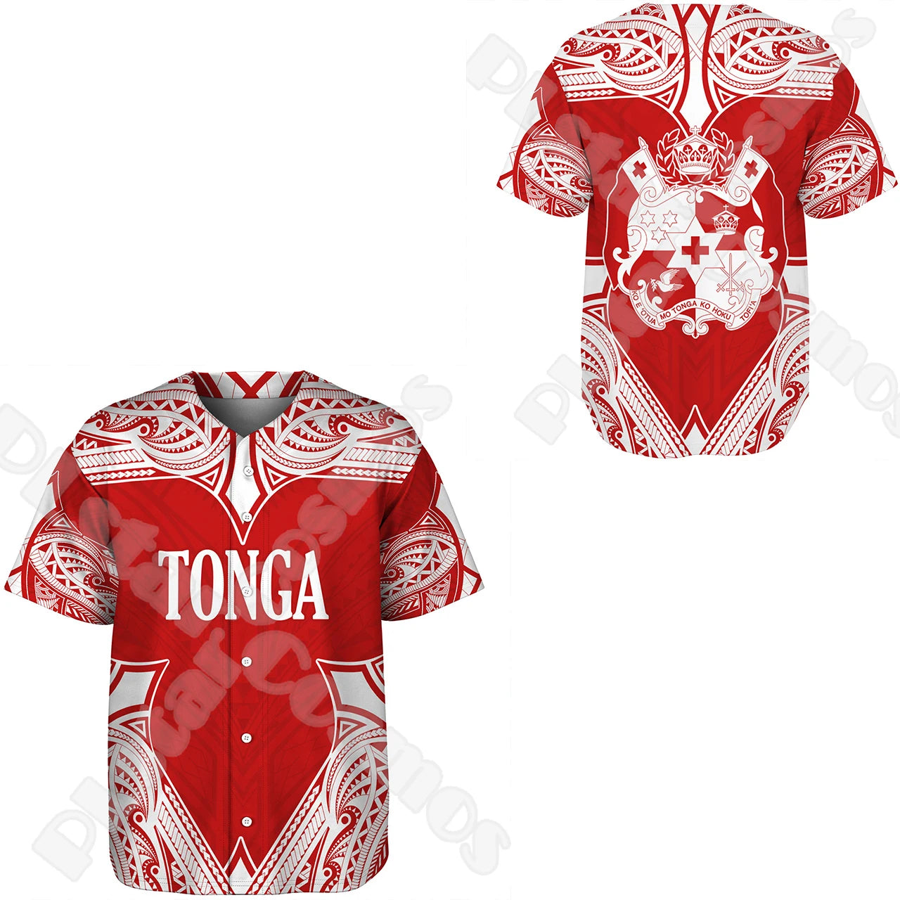 Custom Name Country Tonga Polynesia Islands Flag Tattoo Retro 3DPrint Summer Harajuku Short Sleeves Baseball Shirts Jersey X1